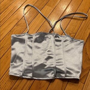 H&M Divided Light Blue Satin Top